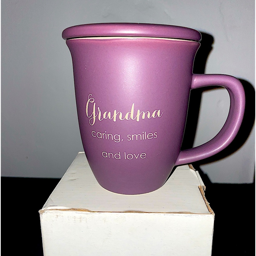 Religious Dark Purple Grandma mug with lid
